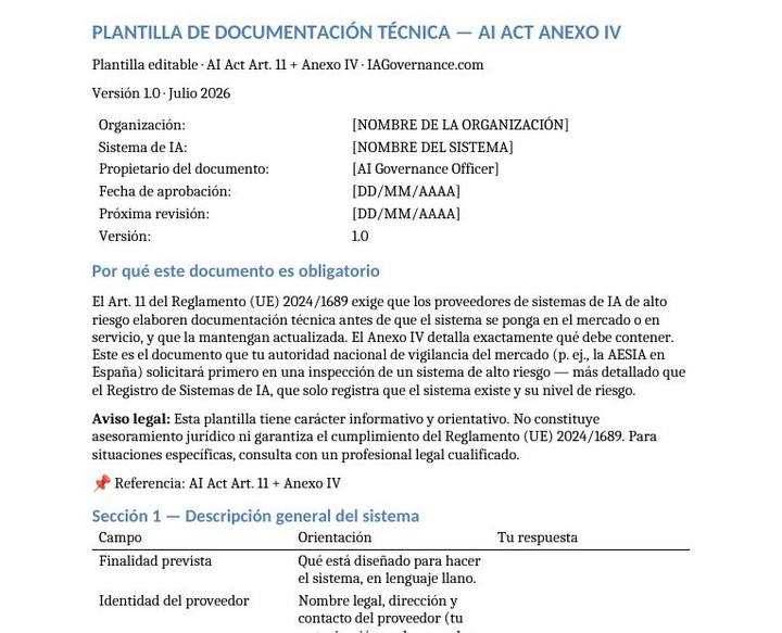 Vista previa de Documentación Técnica (Anexo IV), imagen 1
