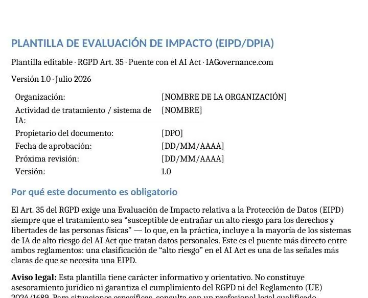 Vista previa de Plantilla DPIA/EIPD, imagen 1