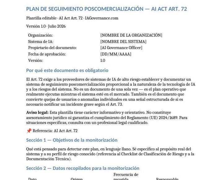Vista previa de Plan de Seguimiento Poscomercialización, imagen 1